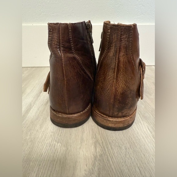 Bed Stu Cobbler Organic Leather “Dipper” Distressed Ankle Boots w/Fringe, Size 8 - Picture 16 of 16